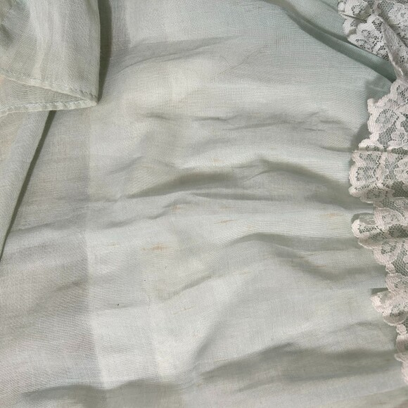 VTG 70s Gunne Sax Corset Maxi Dress S 7 Blue Long Sleeve Lace Prairie Boho - Picture 12 of 16